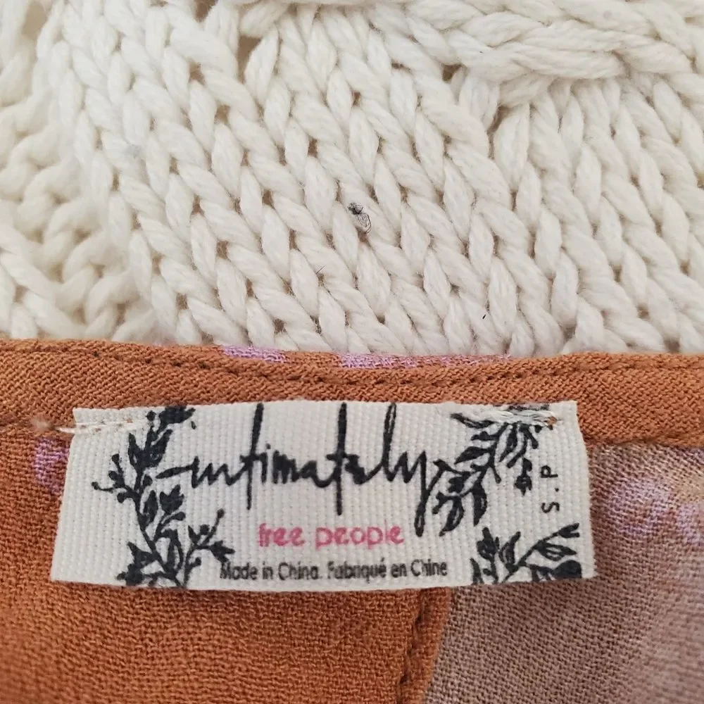 Free People On Board Bodysuit size Small in Orange/Pink